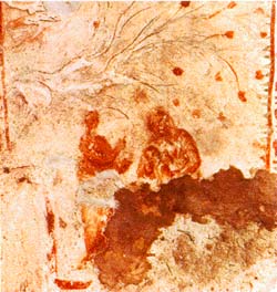 Ancient Image of Mary on Catacomb Wall